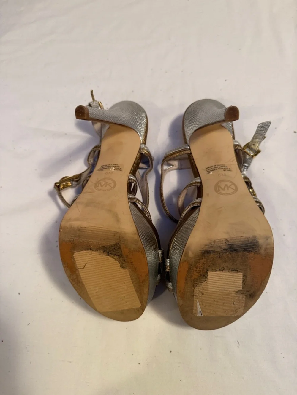 MICHAEL Michael Kors Metallic Gold and Silver Platform Heels